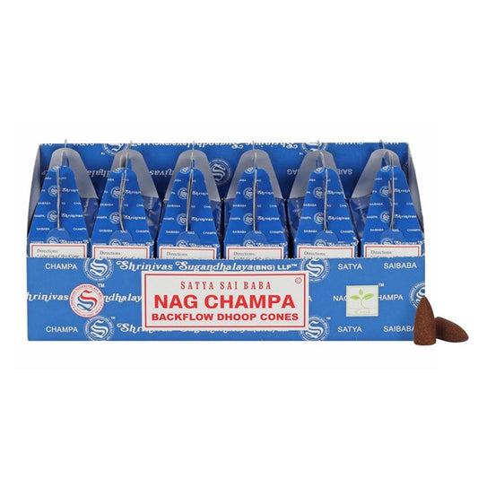 Set of 6 Packets of Satya Nag Champa Backflow Dhoop Cones
