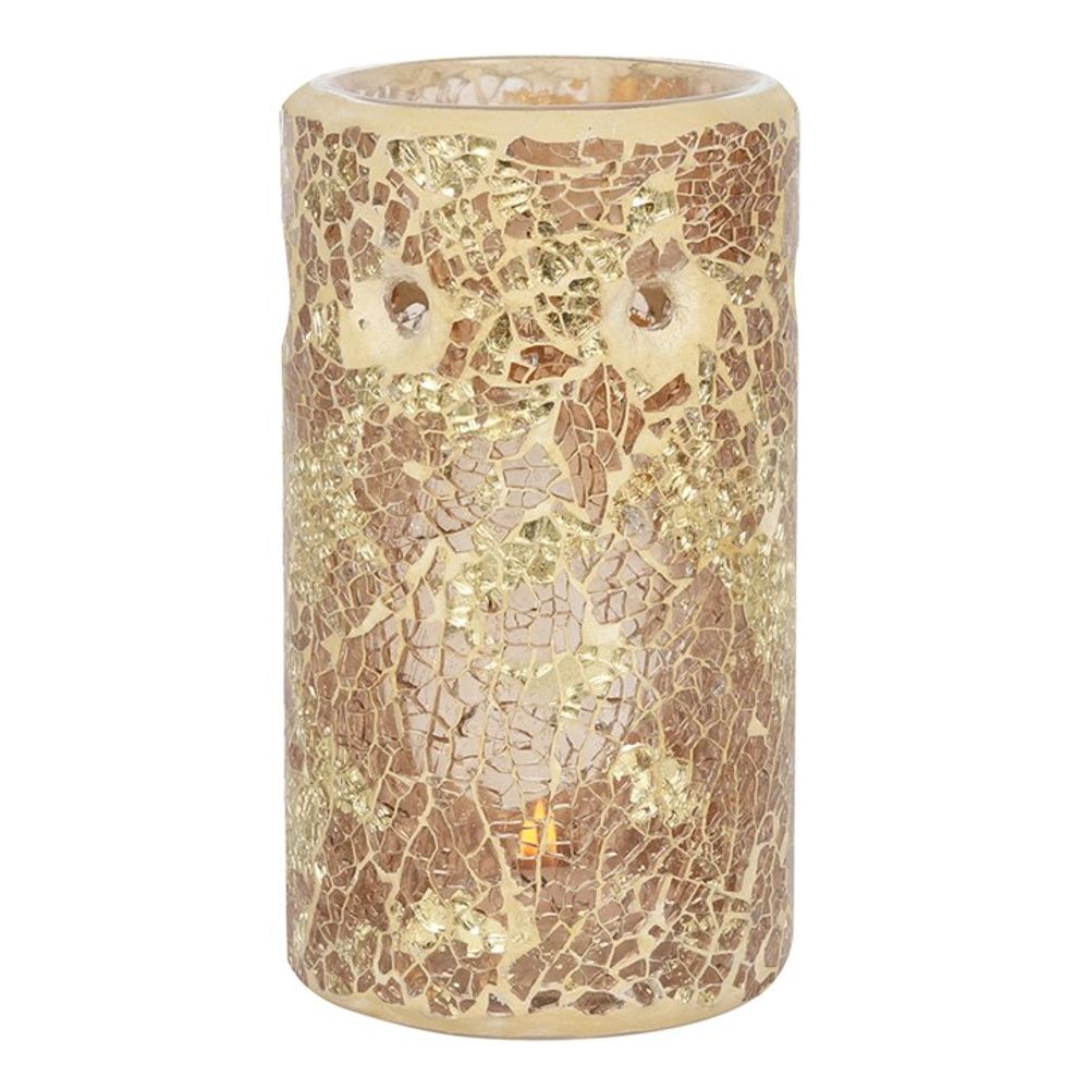 Gold Pillar Crackle Glass Oil Burner