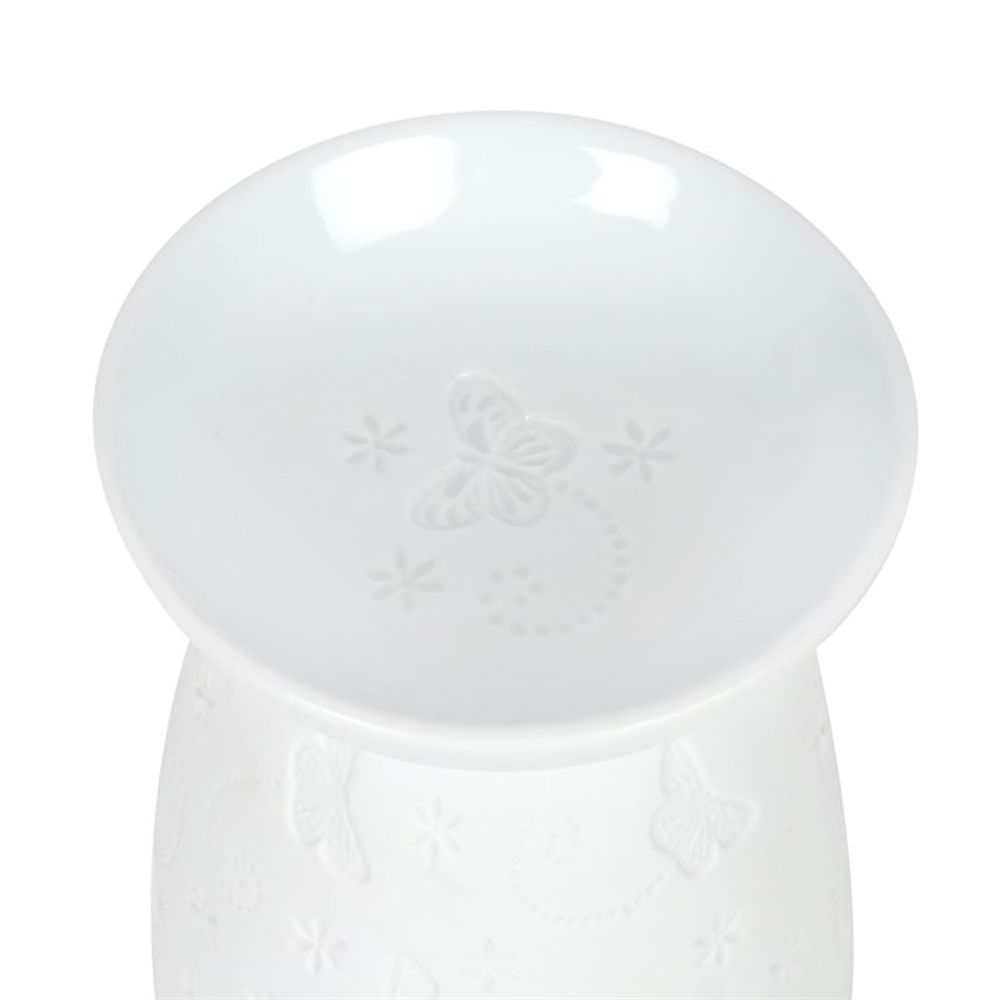 White Ceramic Butterfly Oil Burner