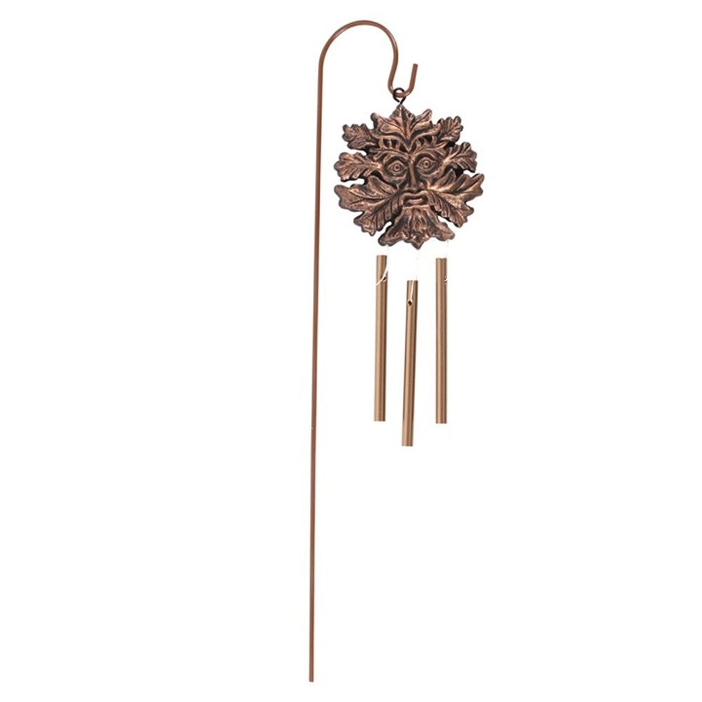 Bronze Effect Green Man Windchime Stake