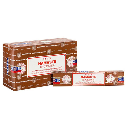 Set of 12 Packets of Namaste Incense Sticks by Satya