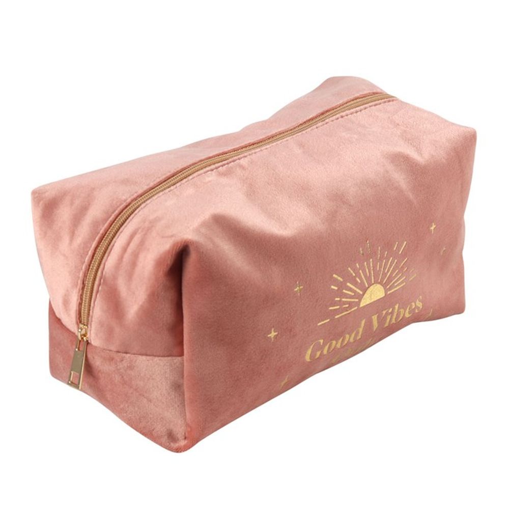 Good Vibes Only Velvet Toiletry Bag